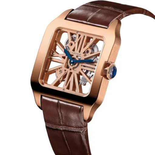 Cartier Santos Skeleton Rose Gold